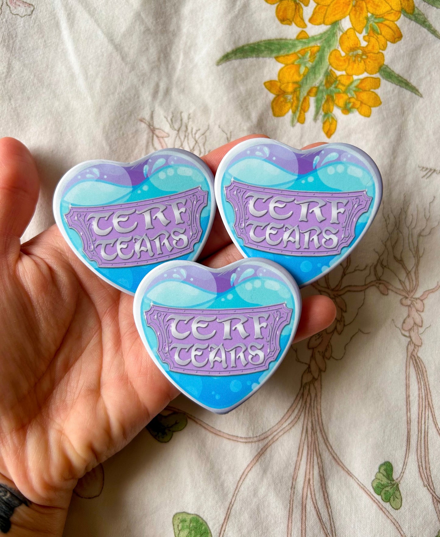 Fuck TERFs Heart Buttons