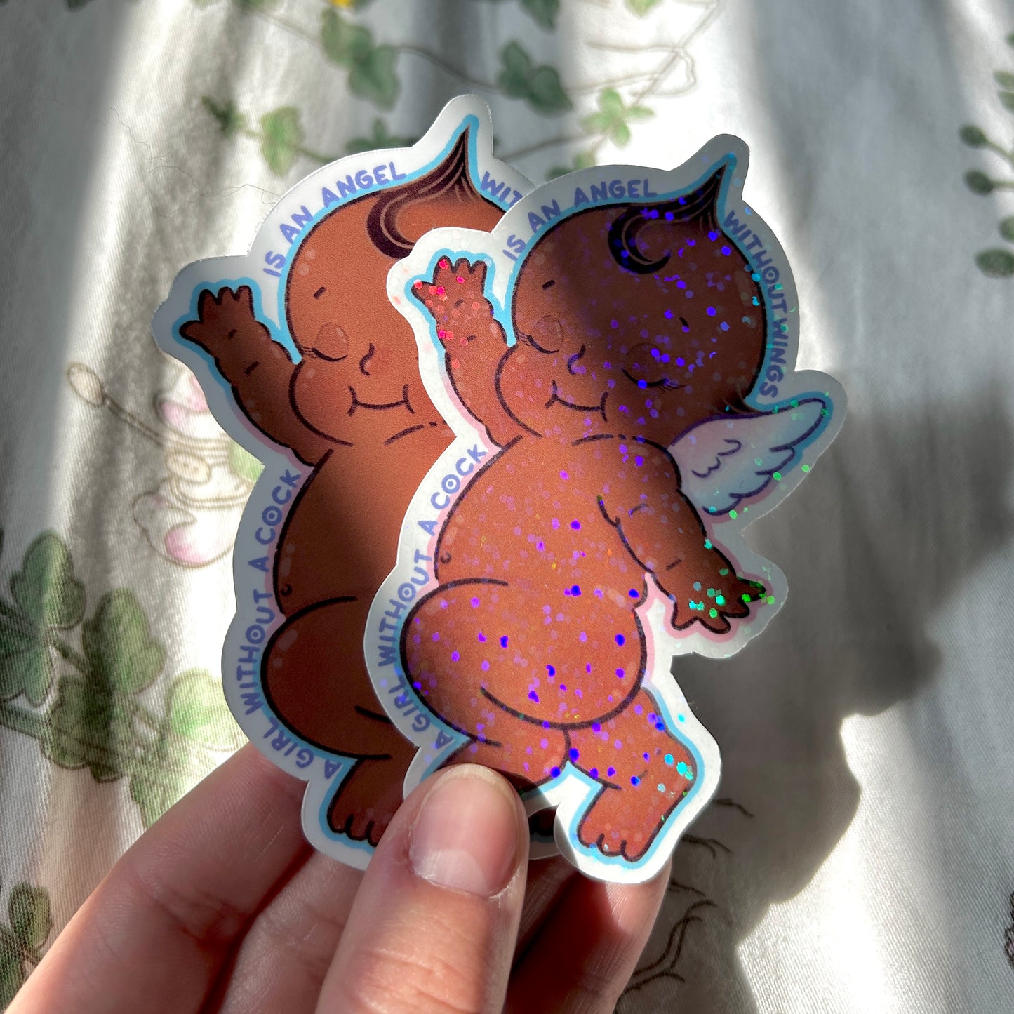 Trans Kewpie Doll Sticker // A Girl Without a Cock is an Angel without Wings