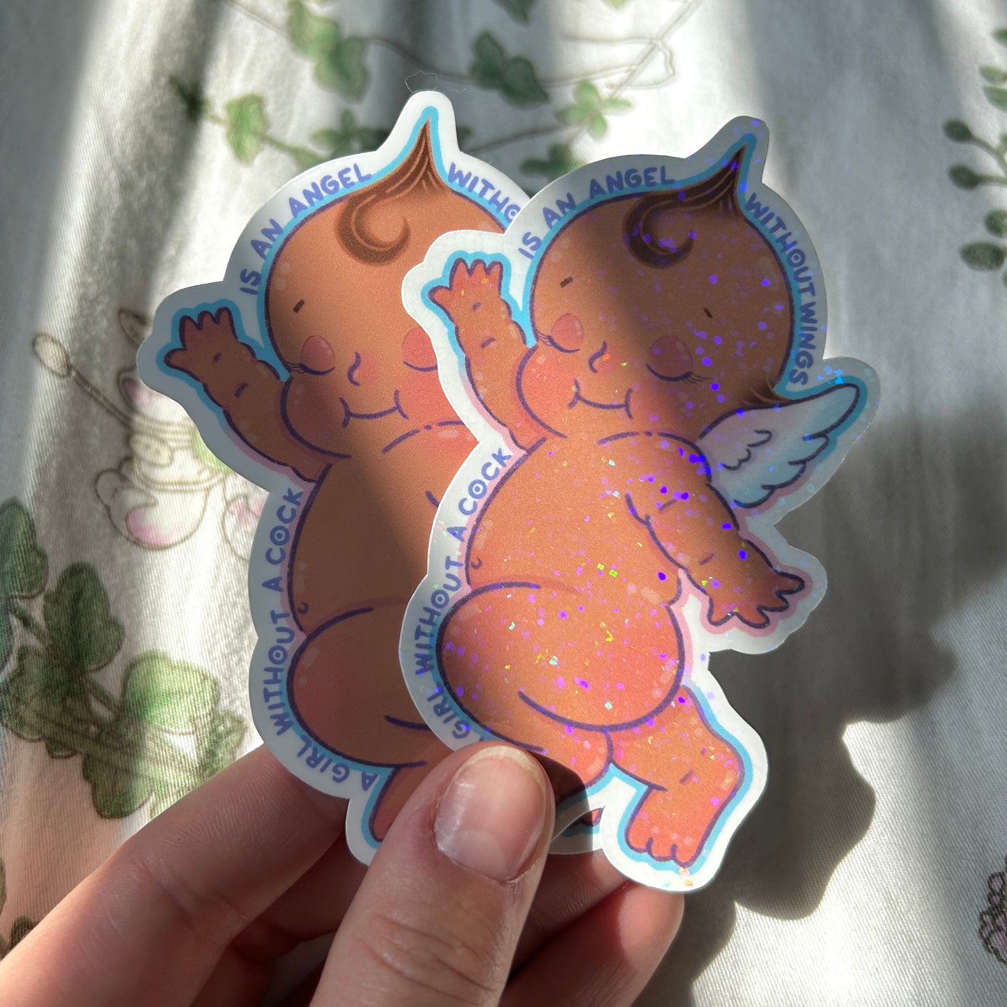 Trans Kewpie Doll Sticker // A Girl Without a Cock is an Angel without Wings
