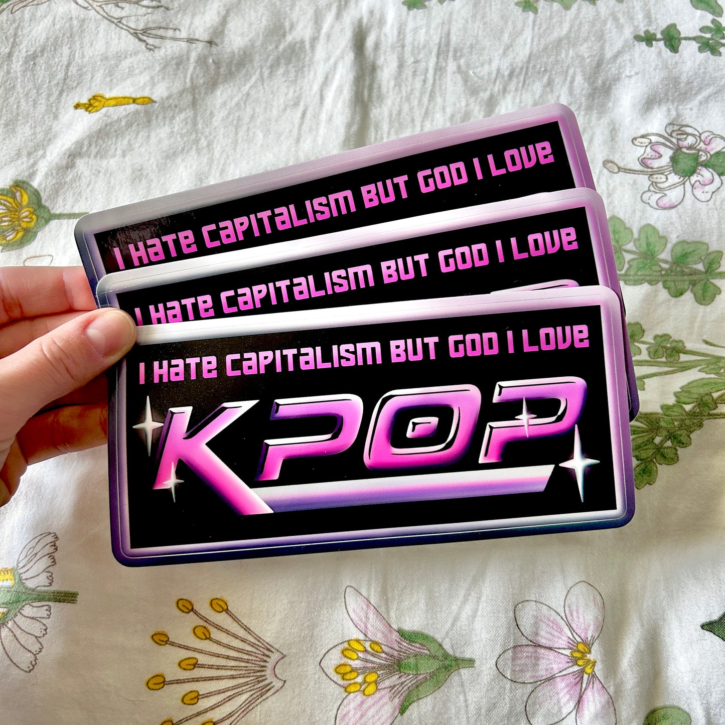I Hate Capitalism but God I love KPop Bumper Sticker