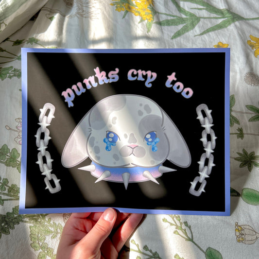 "Punks Cry Too" Bunny Rabbit Art Print