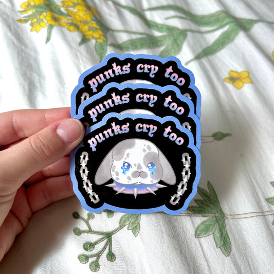 Punks Cry Too Bunny Rabbit Sticker