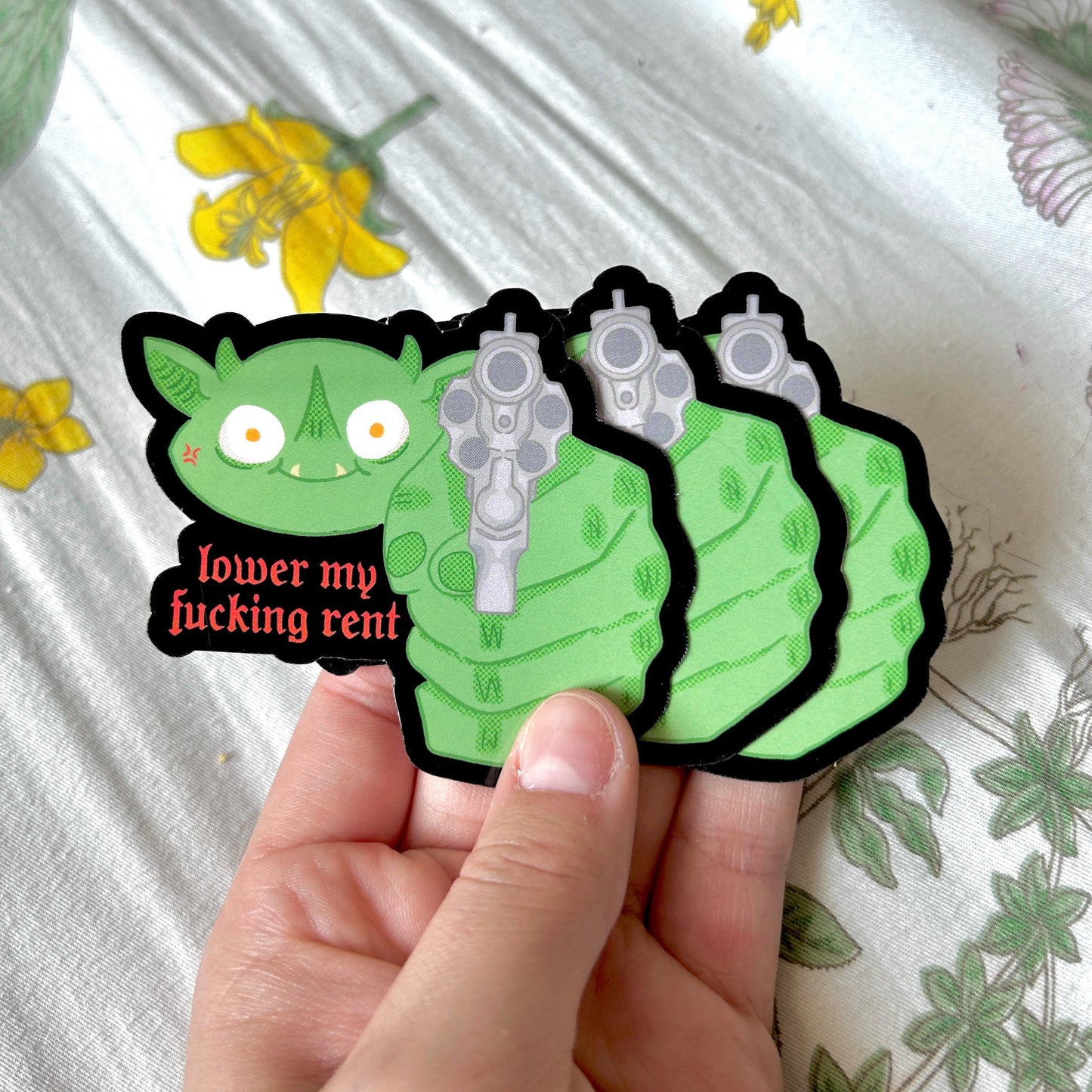 Lower my Fucking Rent Goblin Sticker