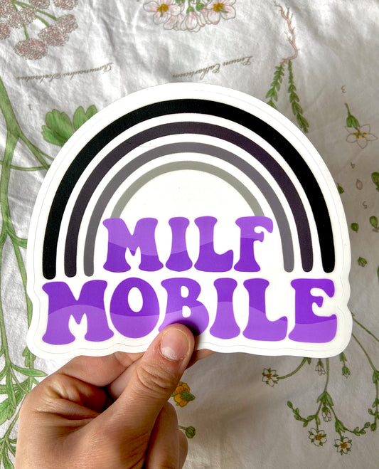 Purple and Black Milf Mobile Bumper Sticker and Magnet