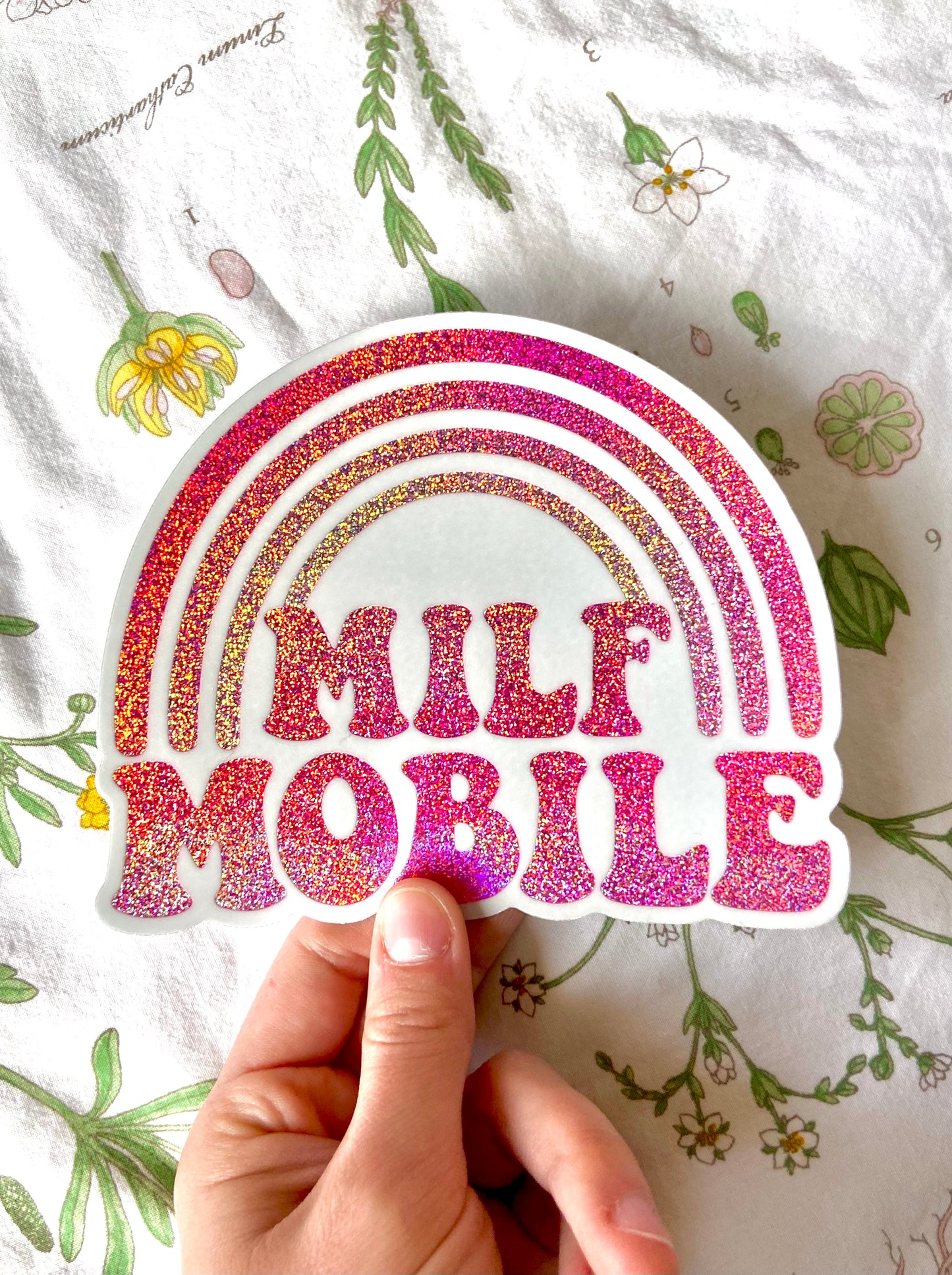 LIMITED EDITION Pink Sparkle Milf Mobile Bumper Sticker
