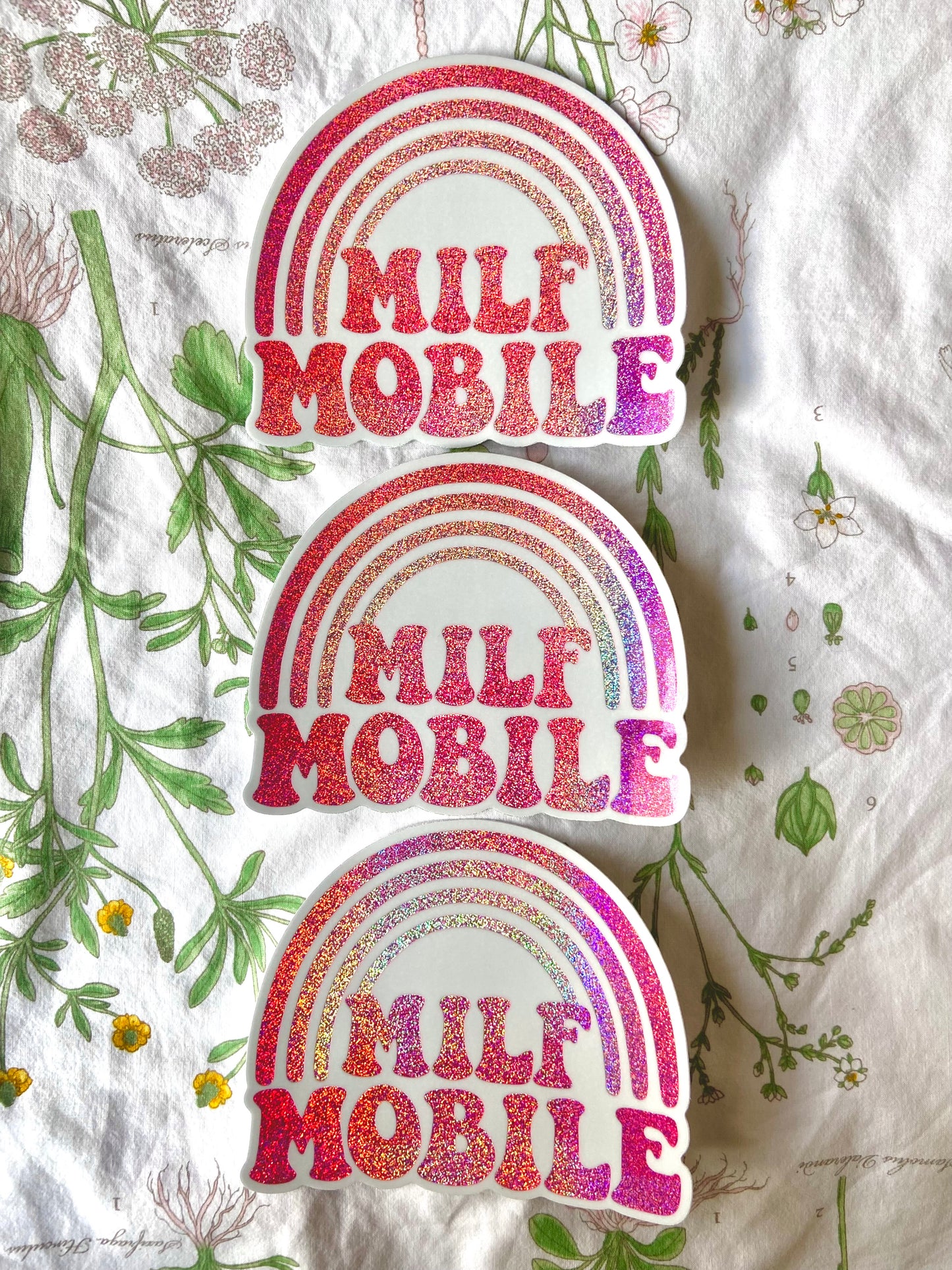 LIMITED EDITION Pink Sparkle Milf Mobile Bumper Sticker