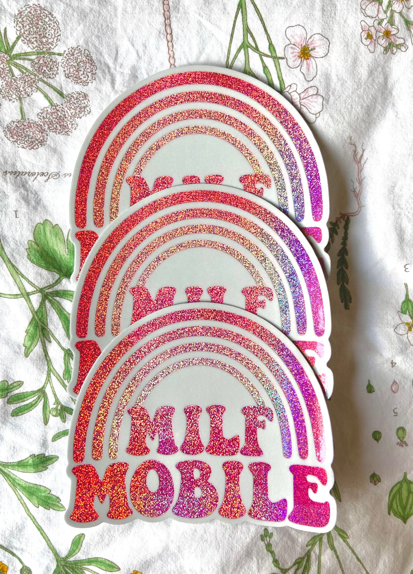 LIMITED EDITION Pink Sparkle Milf Mobile Bumper Sticker