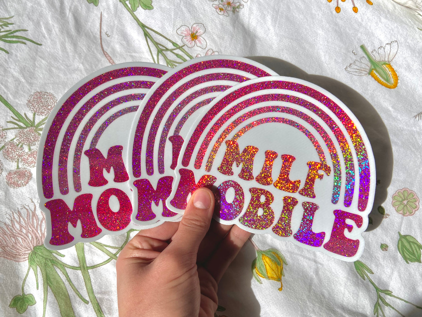 LIMITED EDITION Pink Sparkle Milf Mobile Bumper Sticker