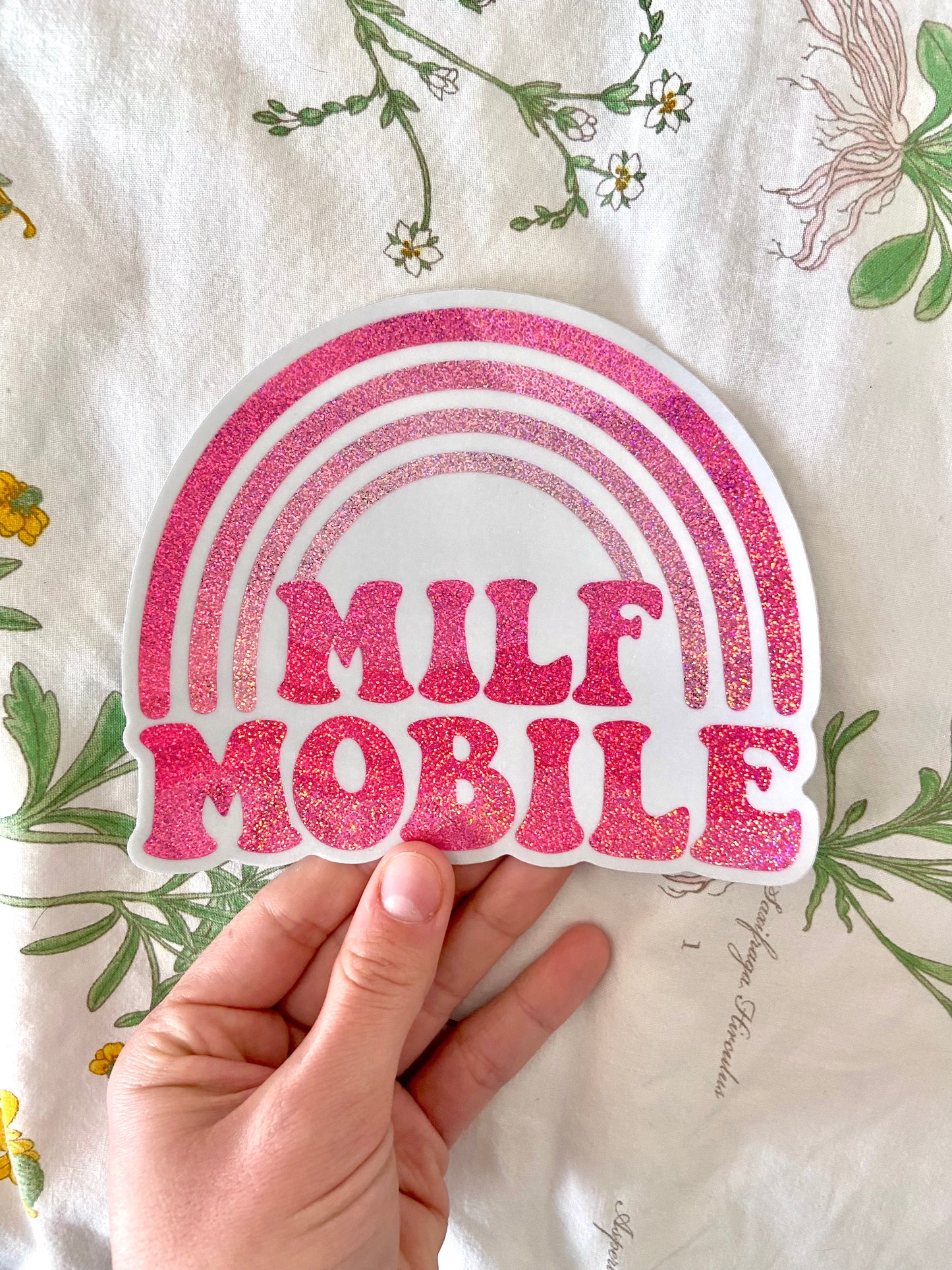 LIMITED EDITION Pink Sparkle Milf Mobile Bumper Sticker