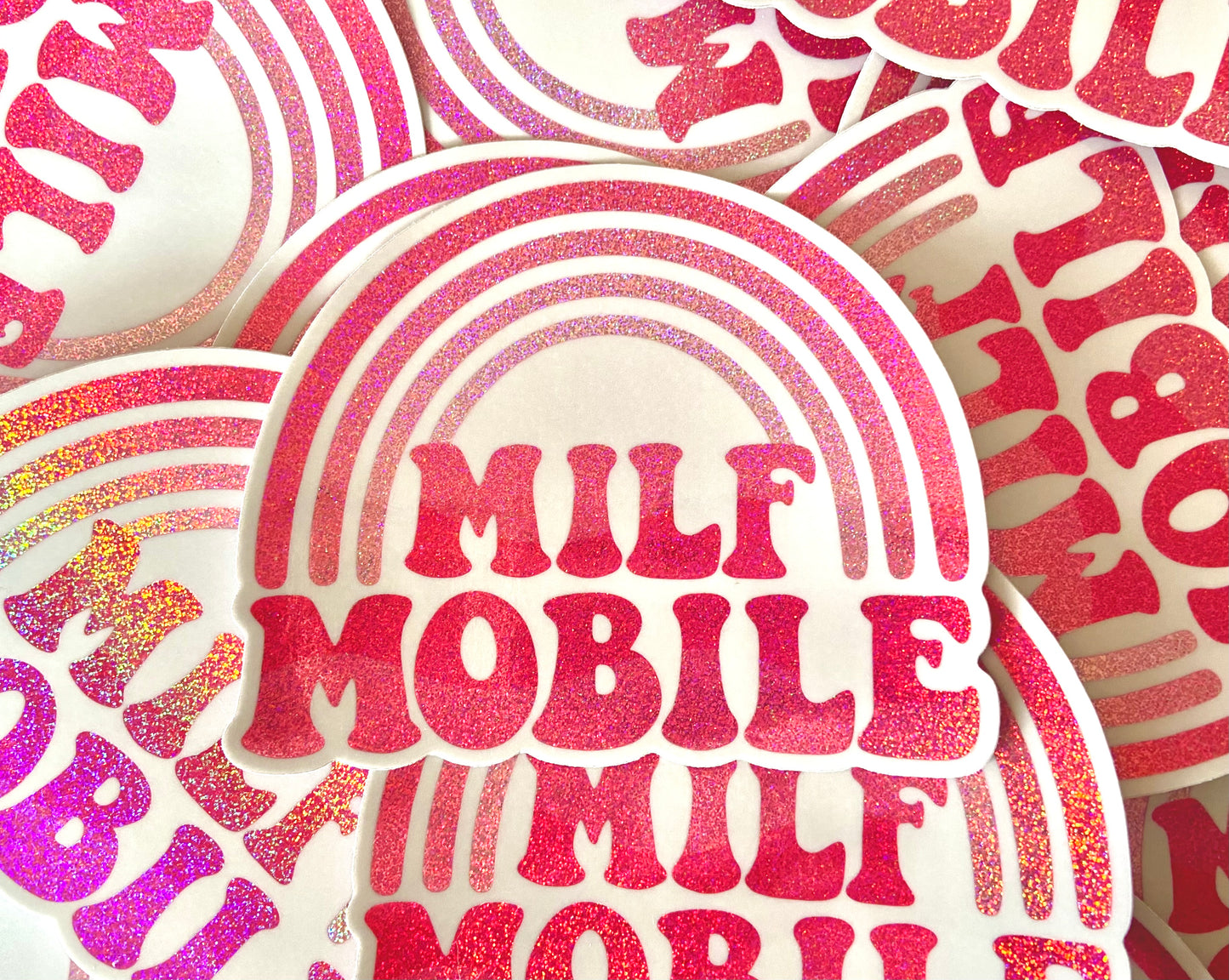LIMITED EDITION Pink Sparkle Milf Mobile Bumper Sticker
