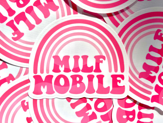 Pink Milf Mobile Bumper Sticker and Magnet