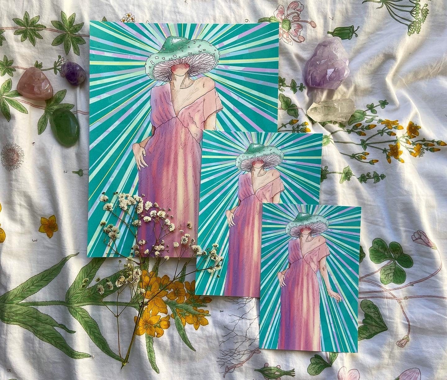 Mushroom Lady "The Star" Art Print