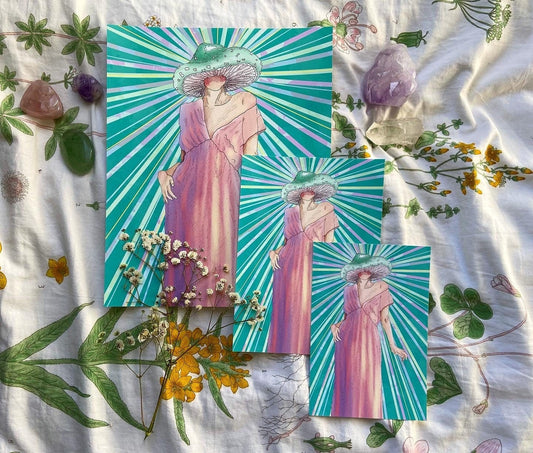 Mushroom Lady "The Star" Art Print