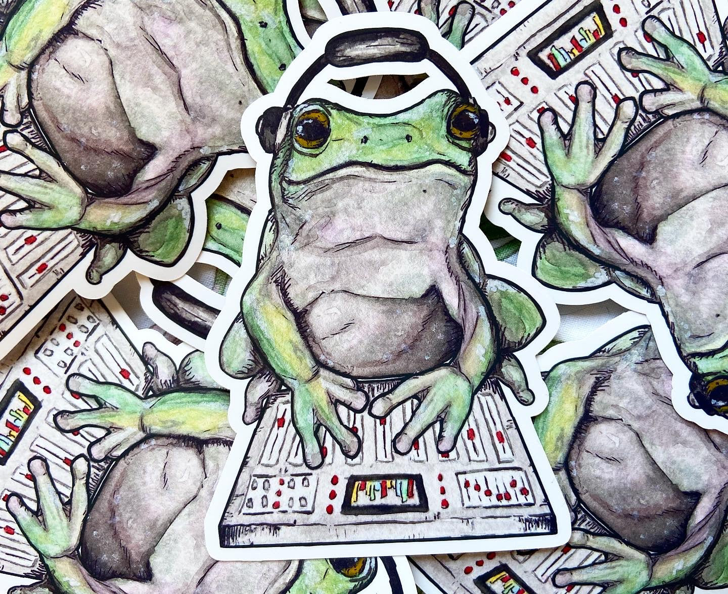 DJ Music Frog Sticker