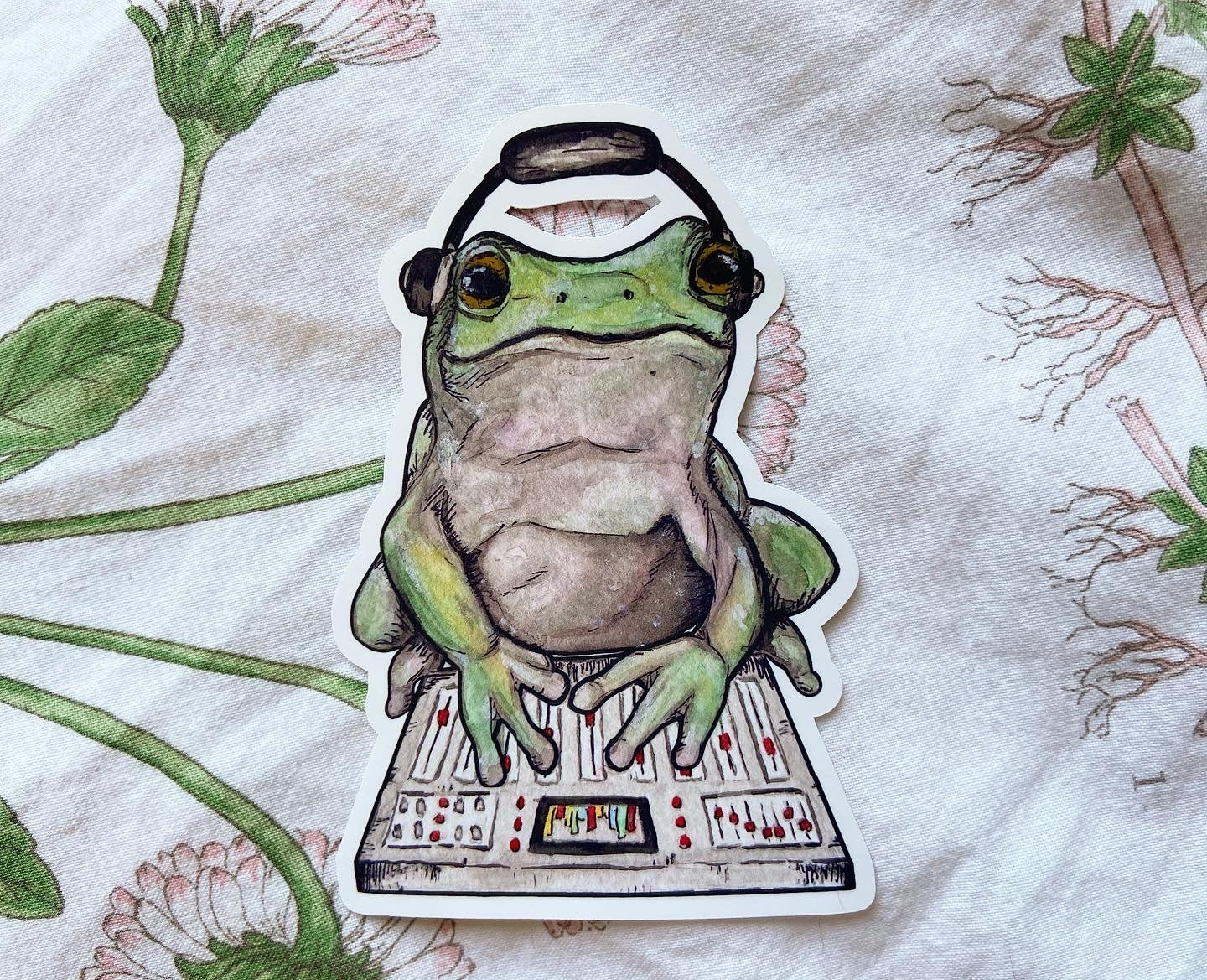 DJ Music Frog Sticker