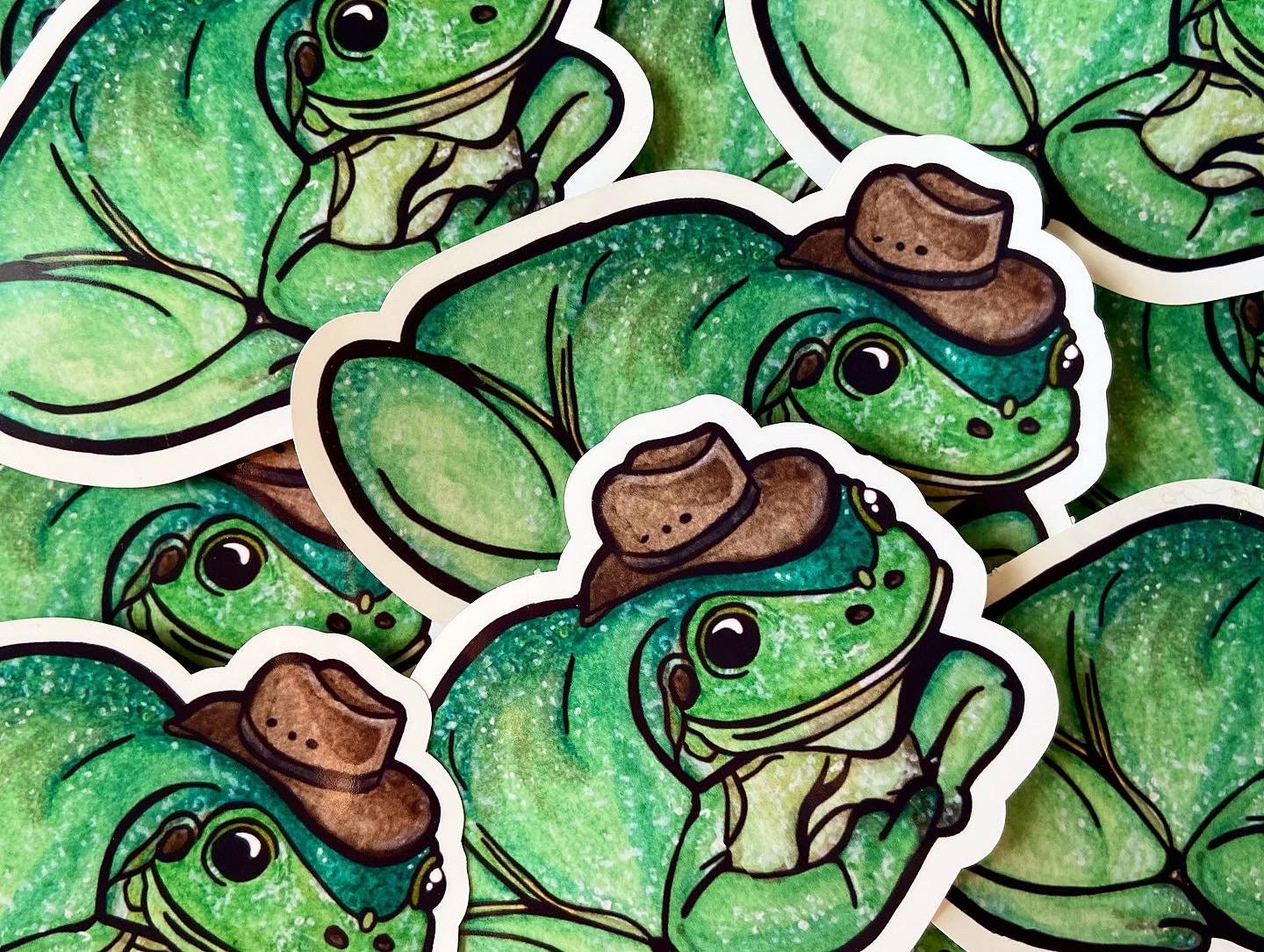Cowboy Frog Sticker