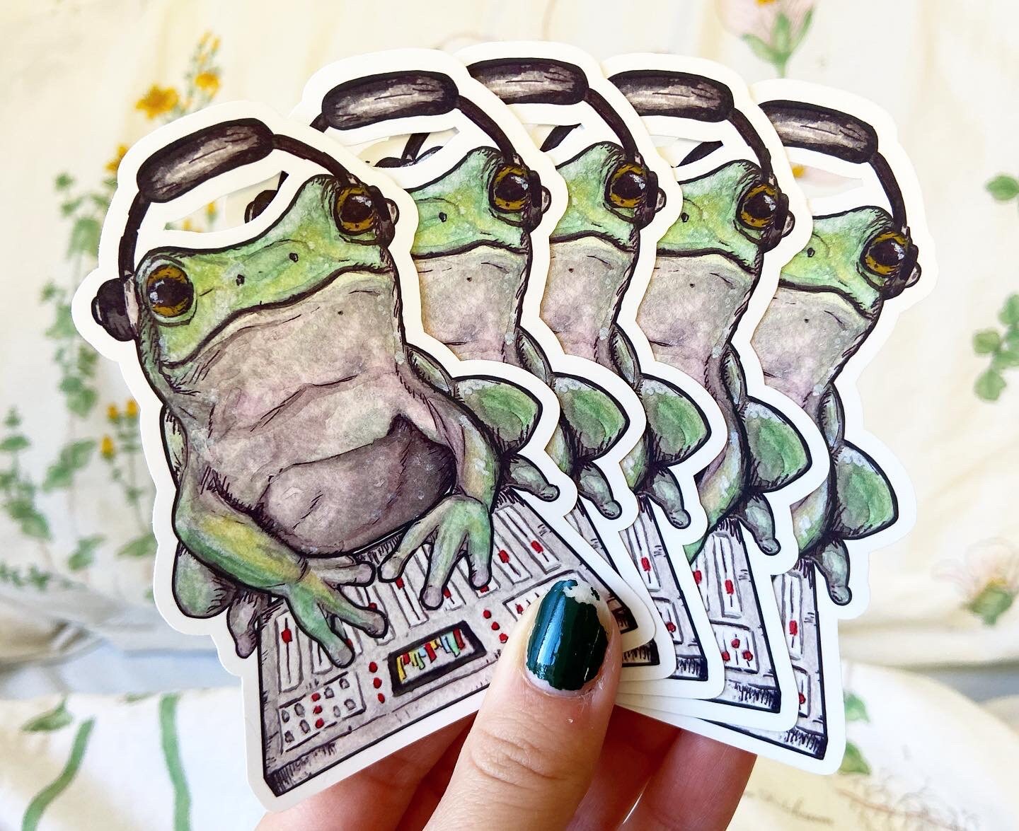 DJ Music Frog Sticker