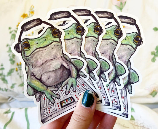DJ Music Frog Sticker