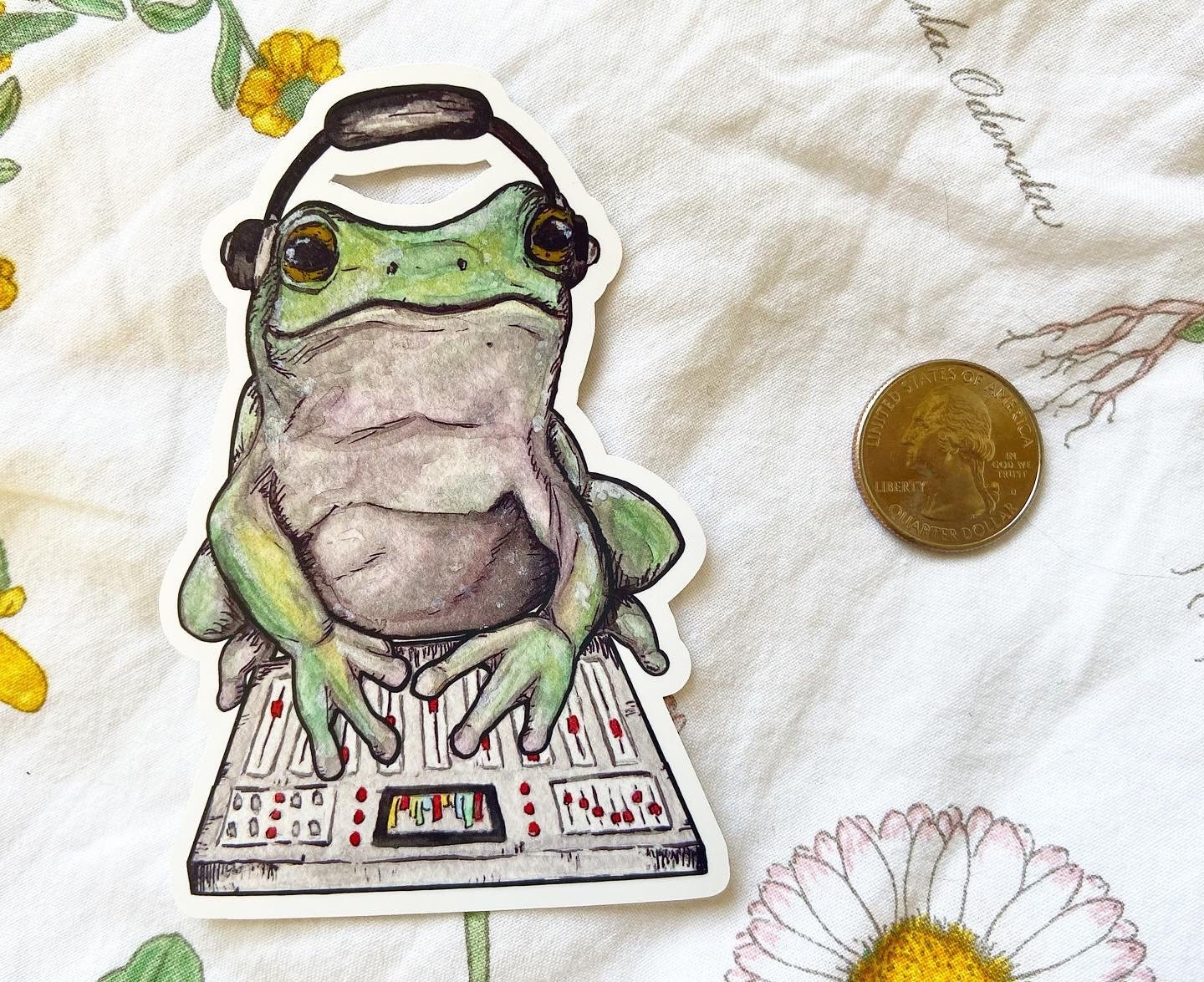 DJ Music Frog Sticker