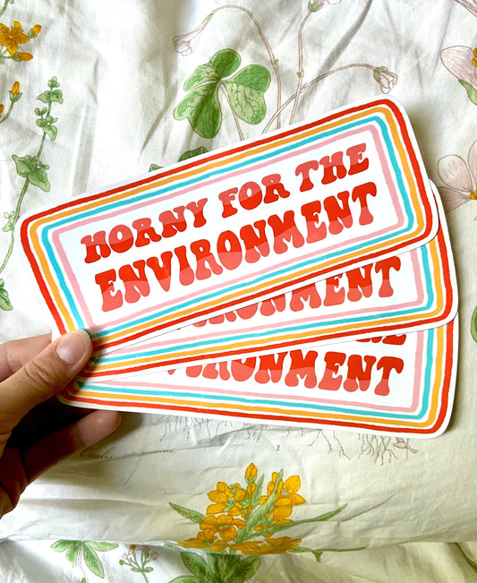 Horny for the Environment Bumper Sticker and Magnet