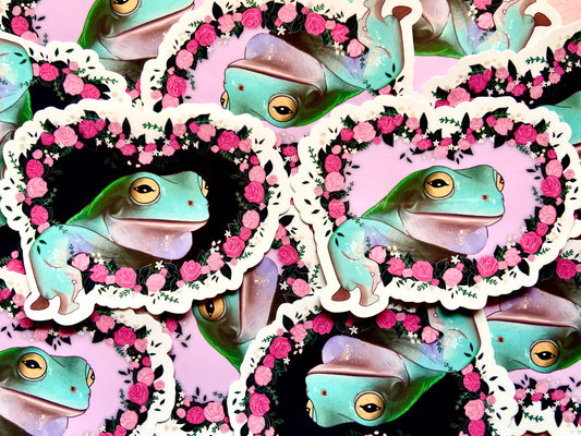 White's Tree Frog Heart Sticker