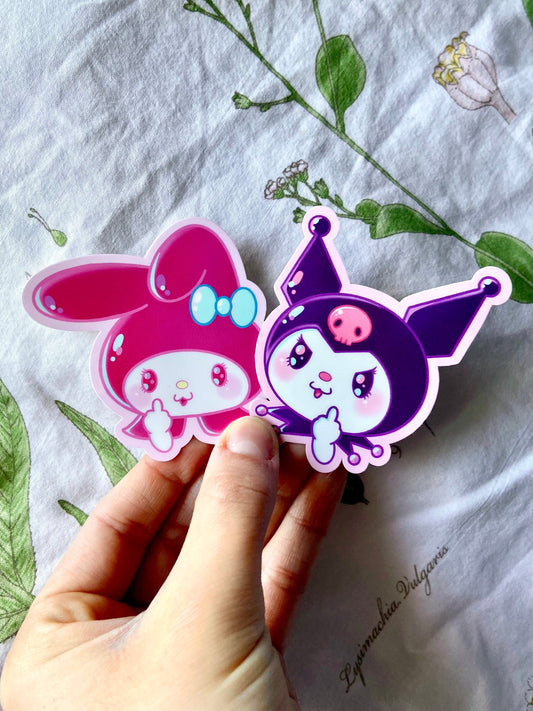 Kuromi and My Melody Sparkly Sanrio Stickers