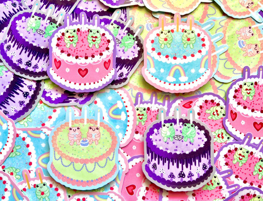 Froggy Cake Sparkle Stickers