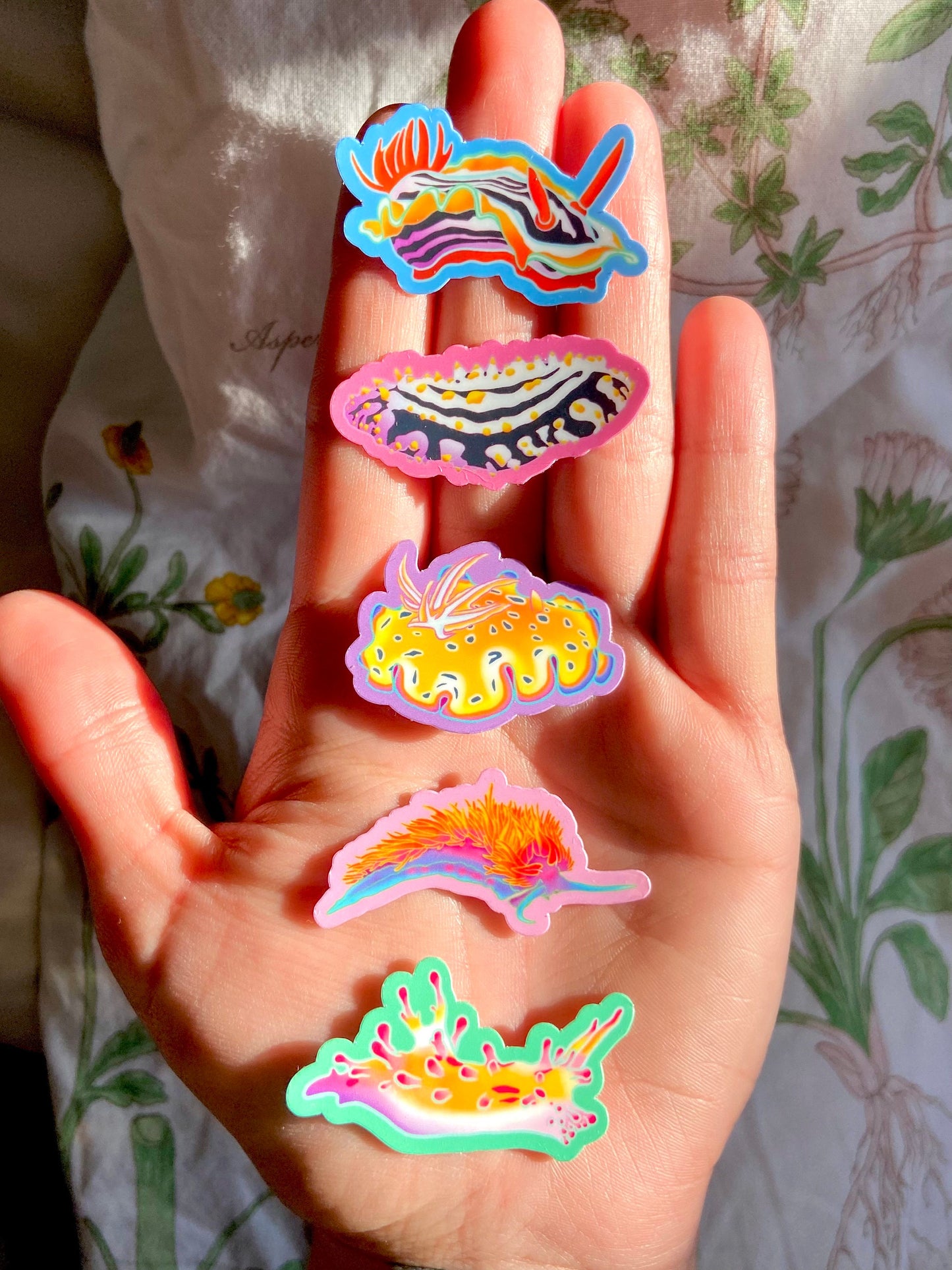 Mini Nudibranch Sea Slug Sparkle Sticker