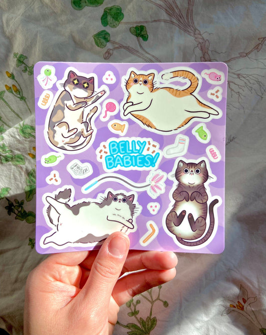 Belly Babies Cat Sticker Sheet