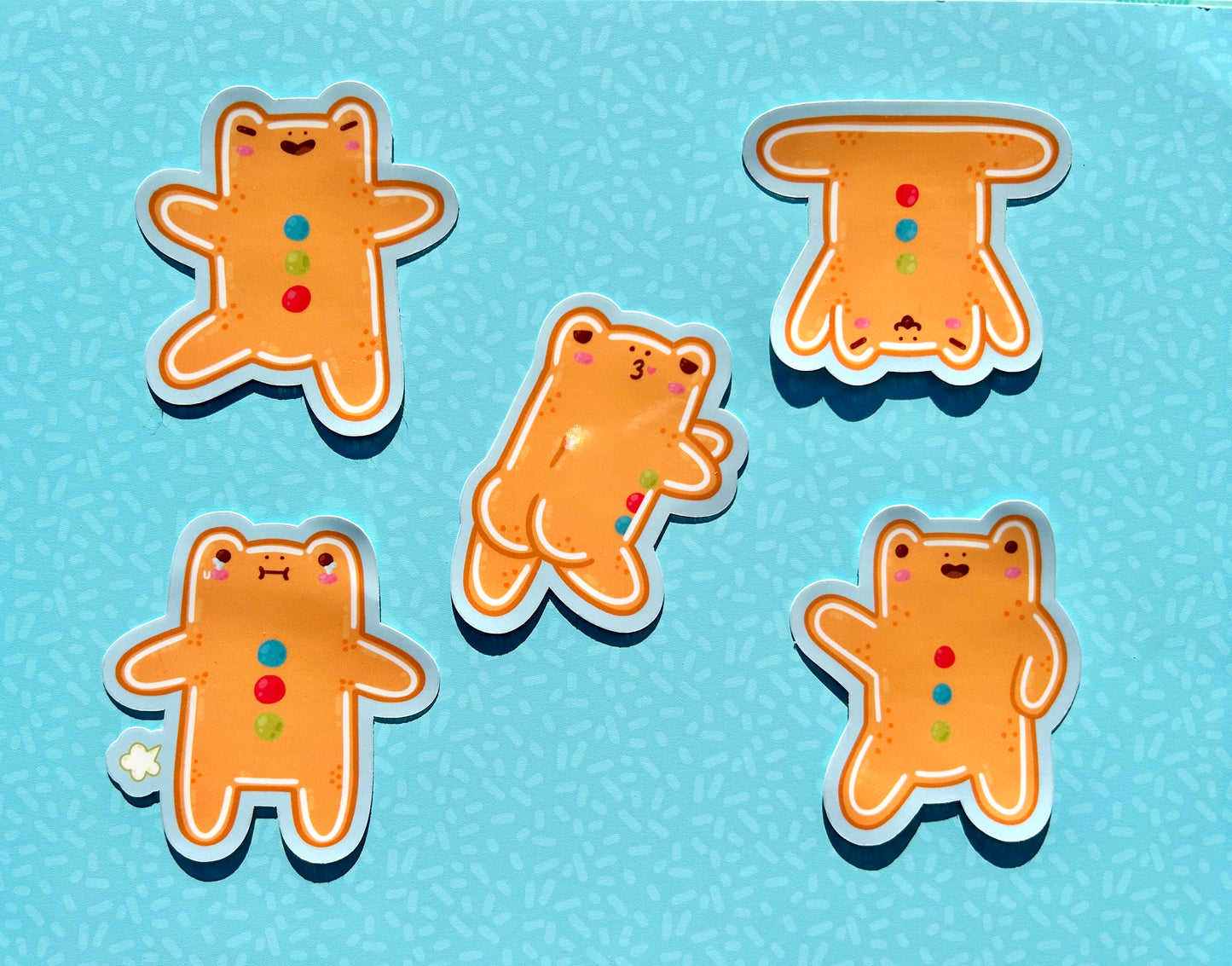 Gingerbread Frog Stickers