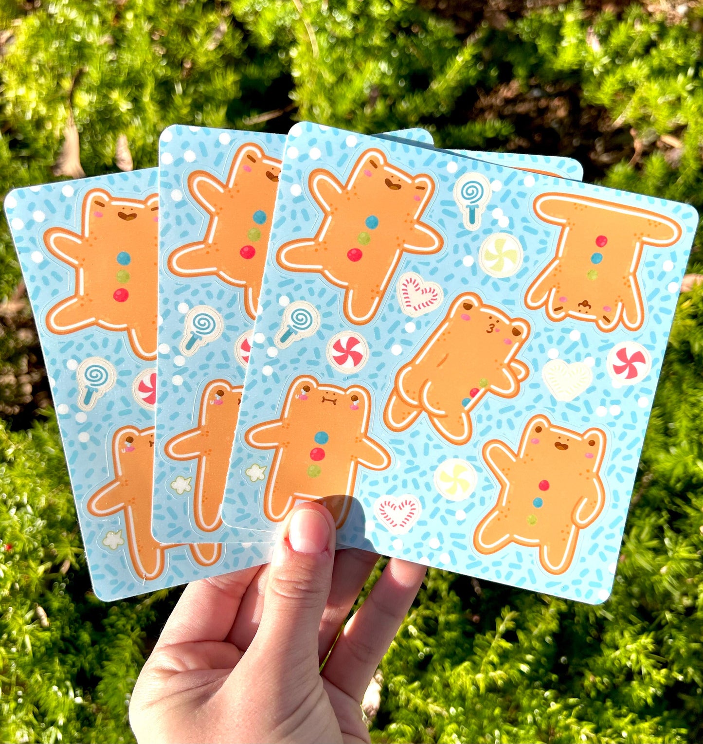 Gingerbread Frog Sticker Sheet