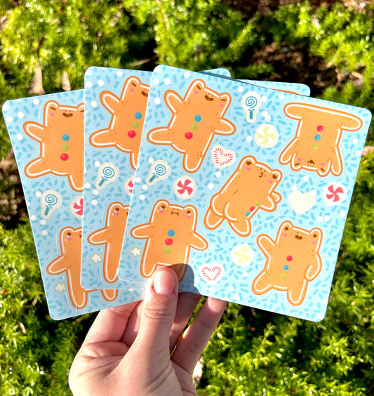 Gingerbread Frog Sticker Sheet