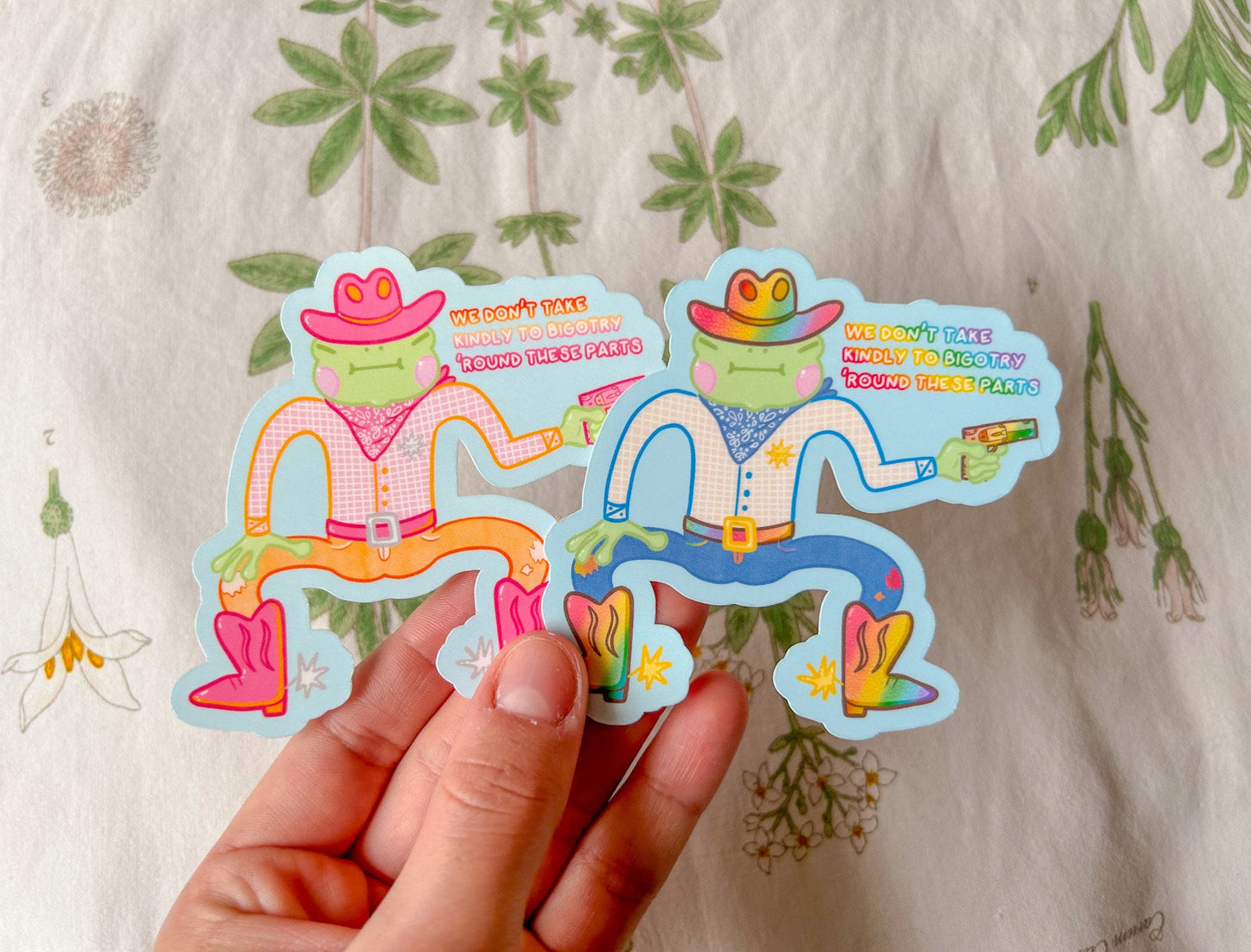 Pride Cowboy Frogs | We Don't Take Kindly to Bigotry 'Round These Parts
