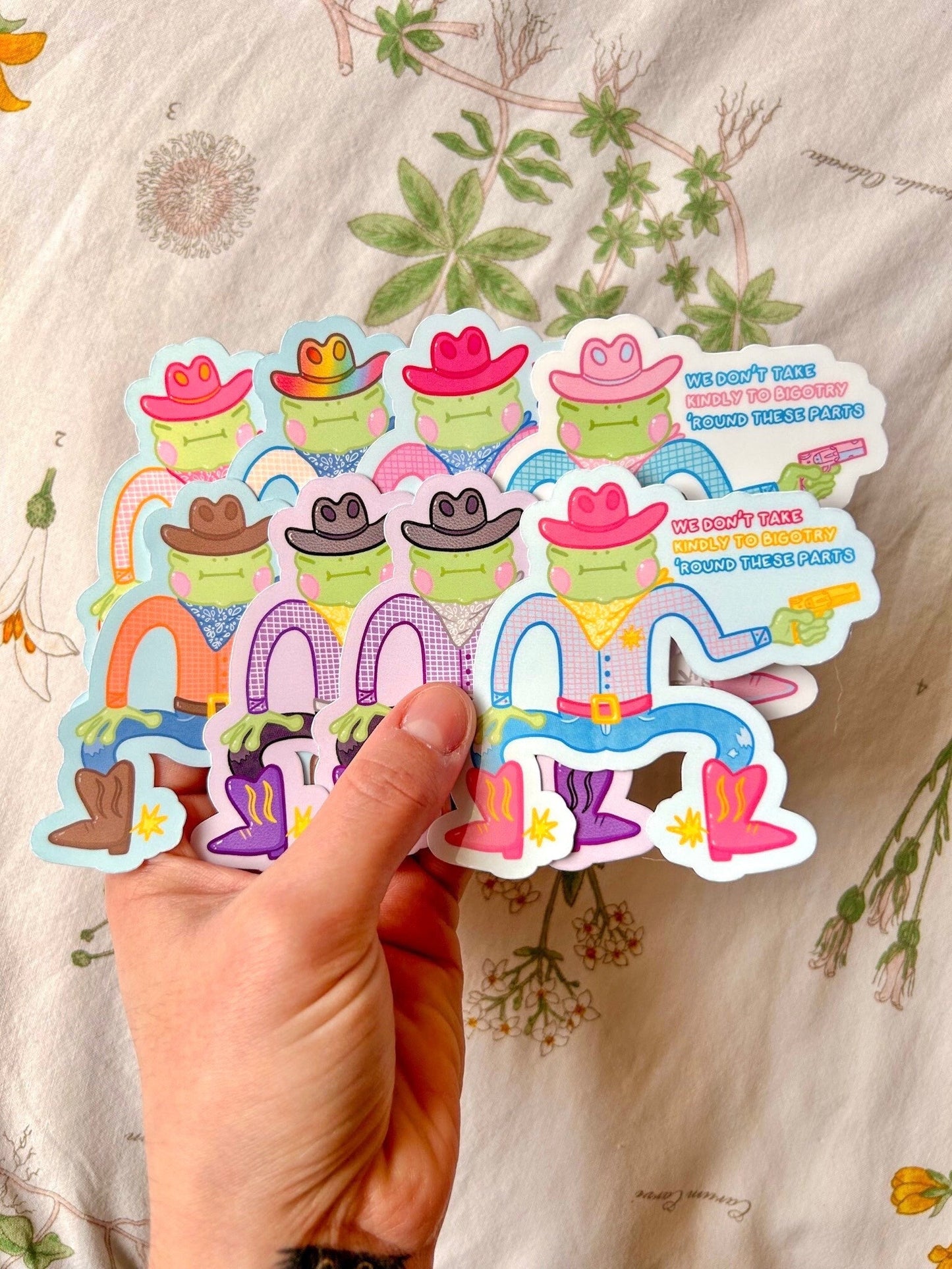 Pride Cowboy Frogs | We Don't Take Kindly to Bigotry 'Round These Parts