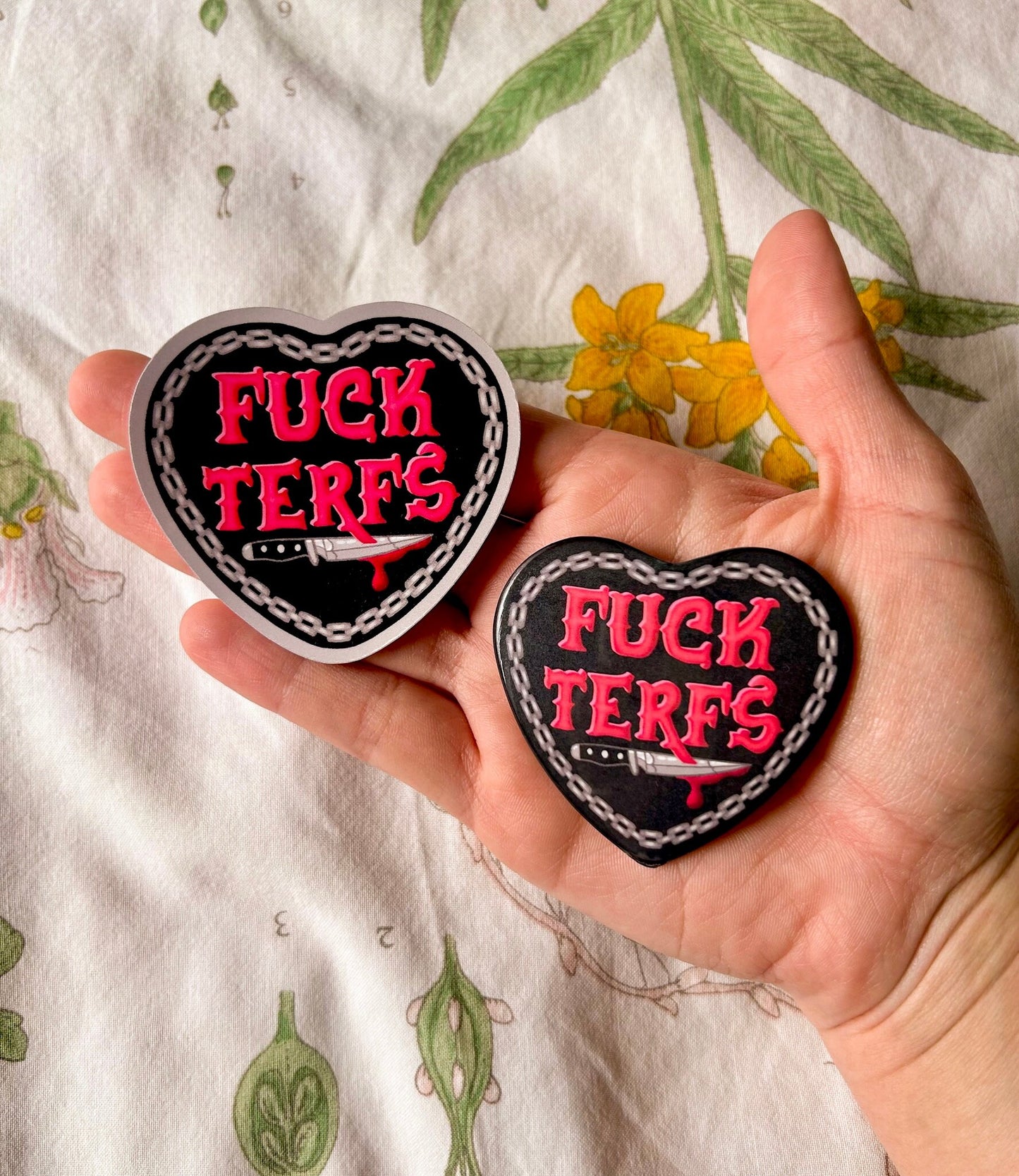 Fuck TERFs Heart Sticker