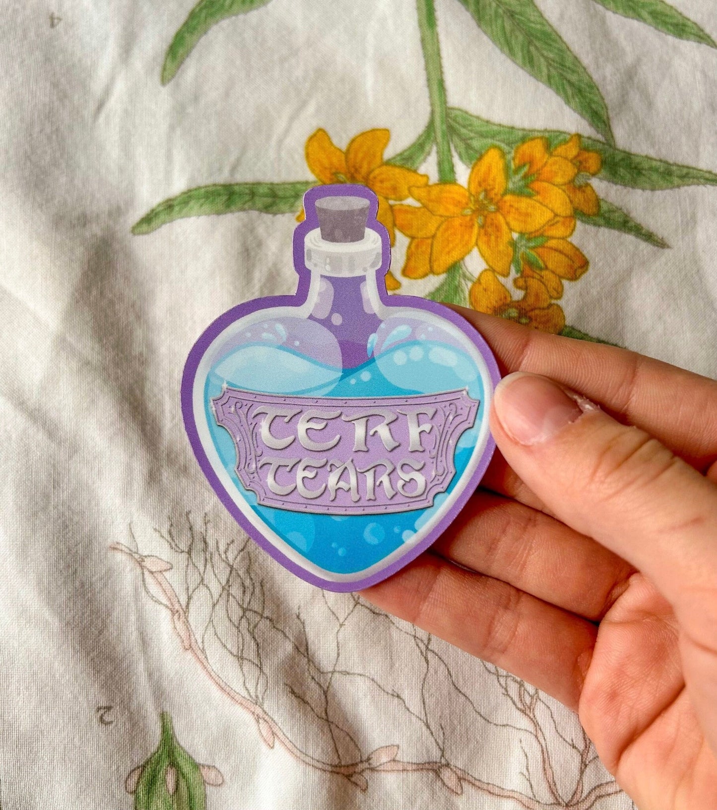 TERF Tears Heart Potion Bottle Sticker