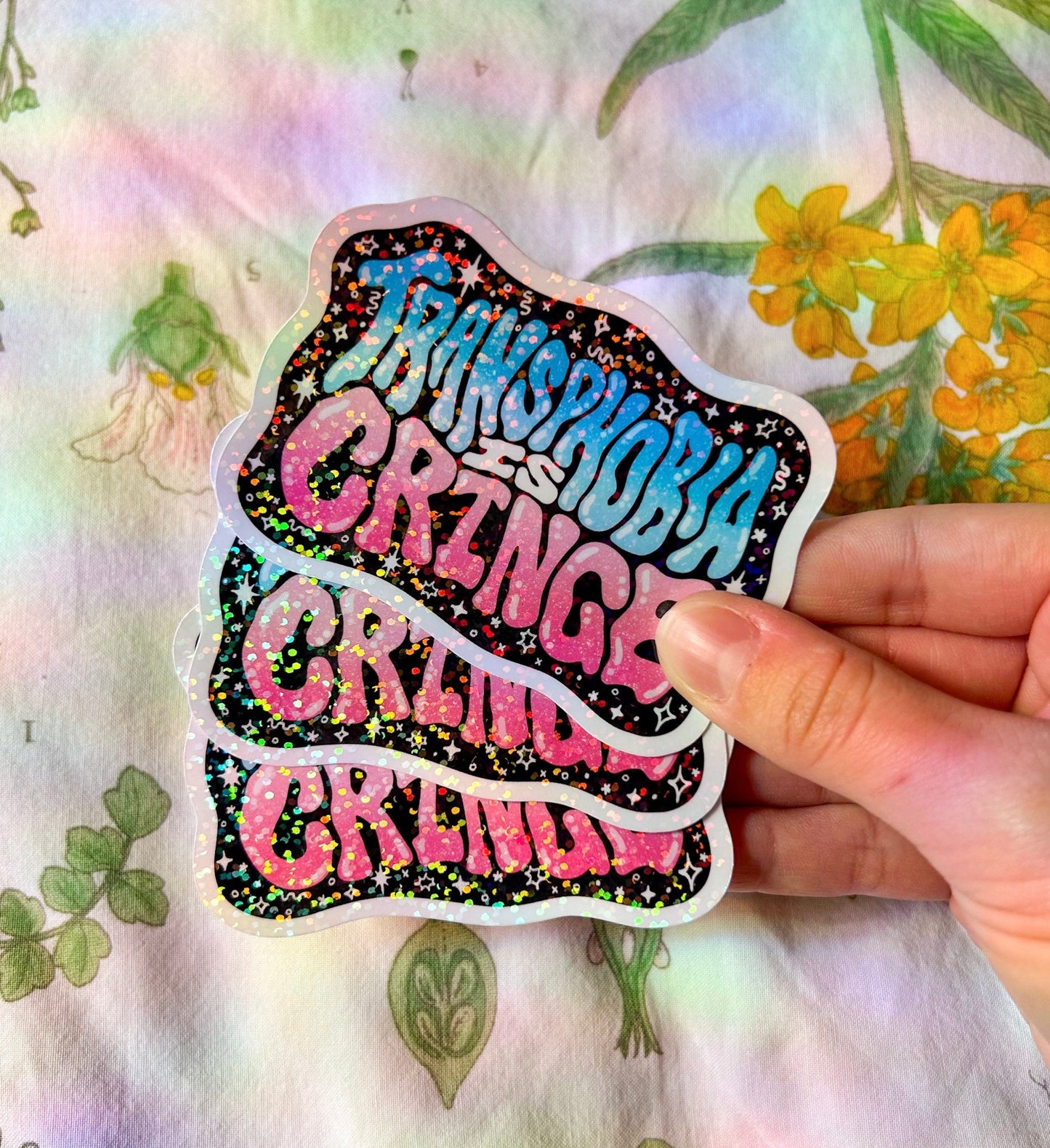 Transphobia is Cringe Sparkle Sticker