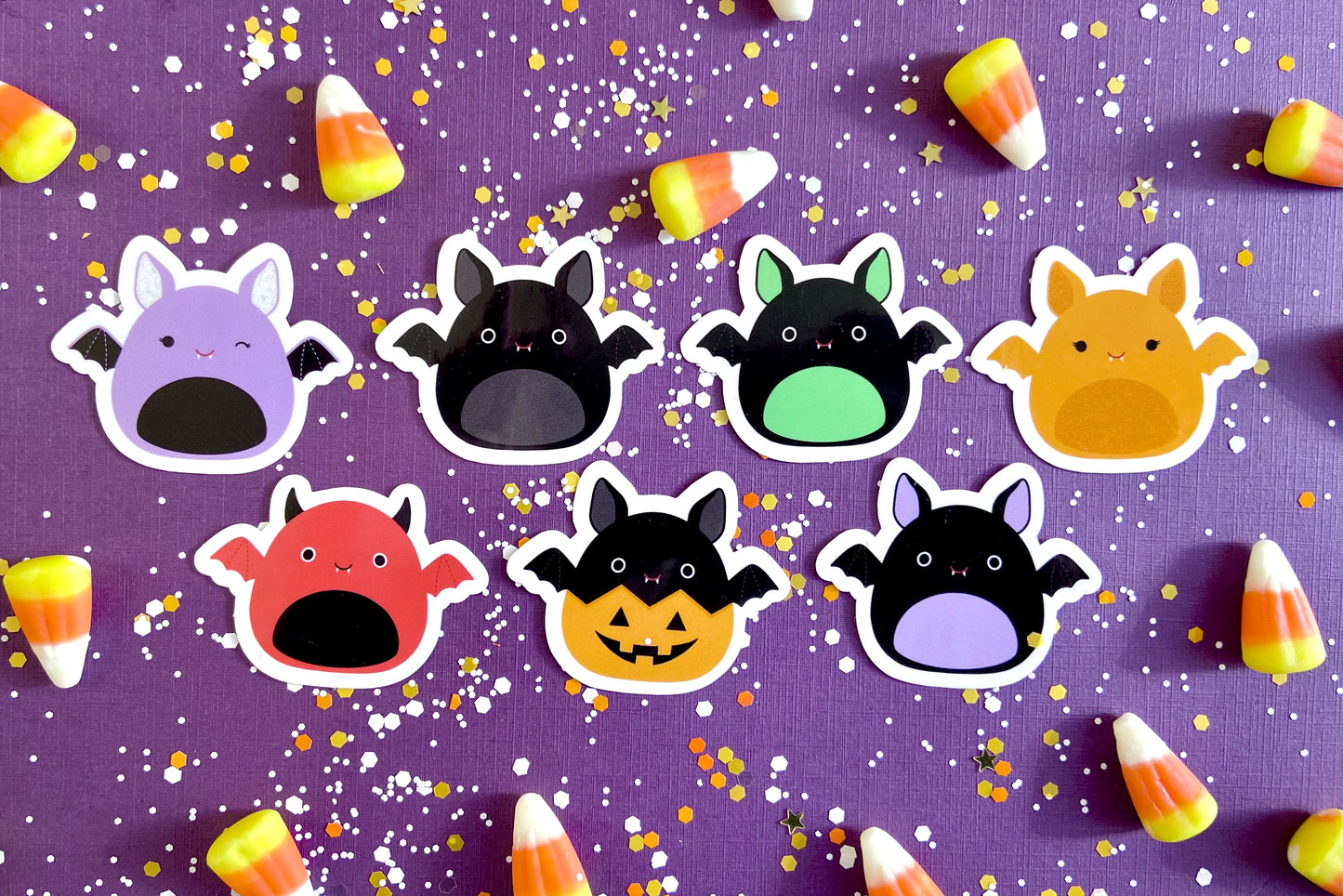 Mini Halloween Bat Squishmallow Stickers