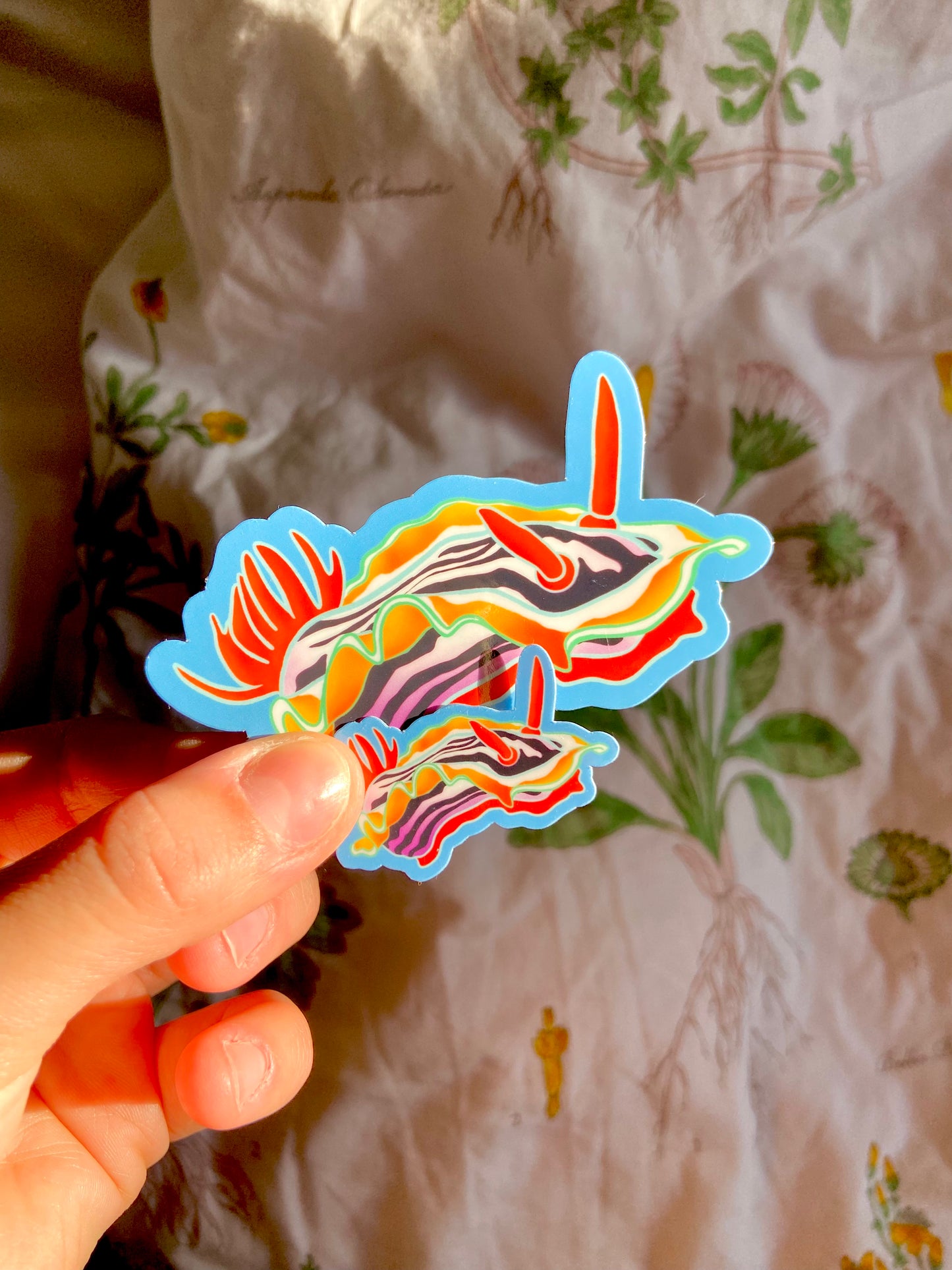 Mini Nudibranch Sea Slug Sparkle Sticker
