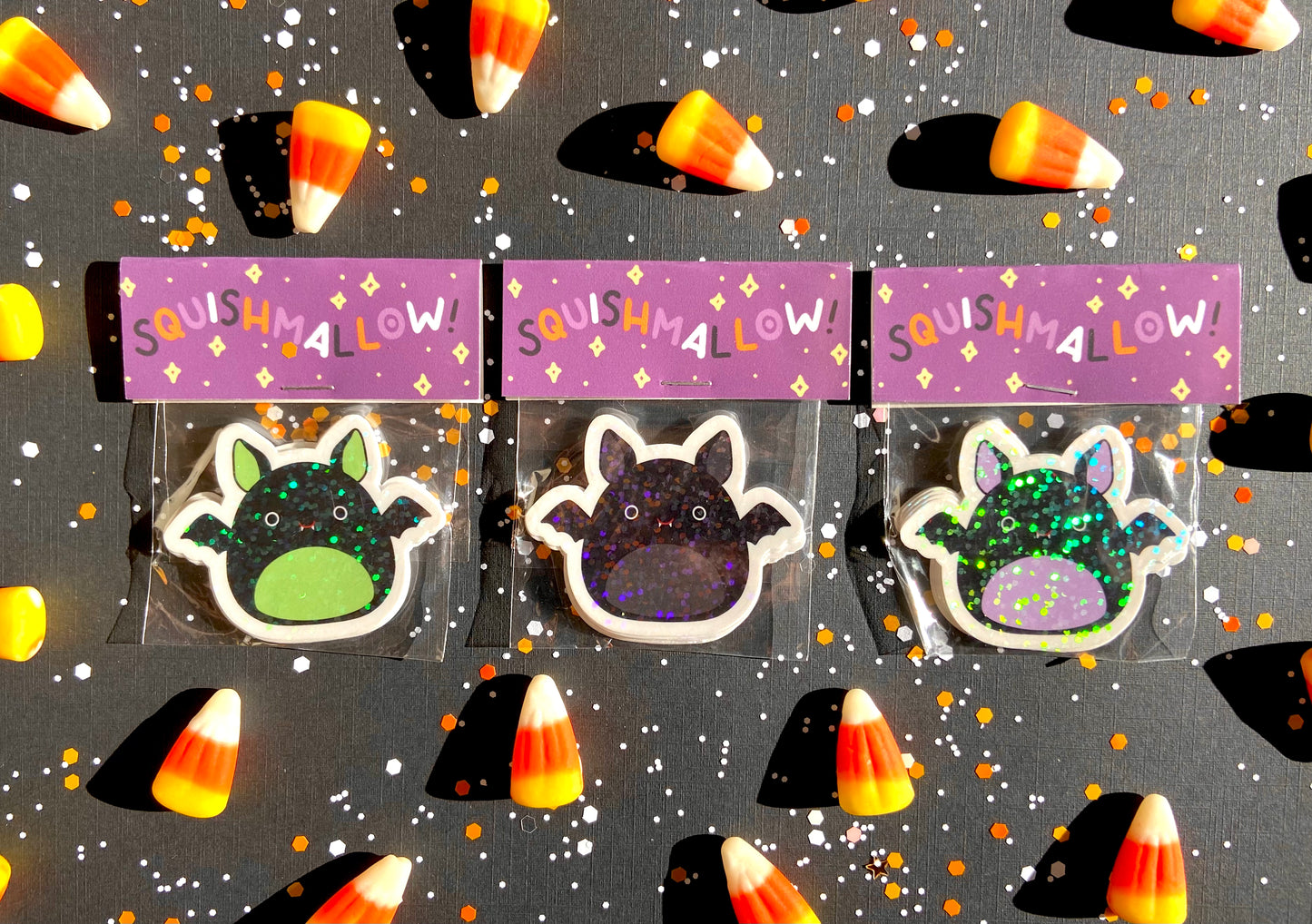 Mini Halloween Bat Squishmallow Stickers