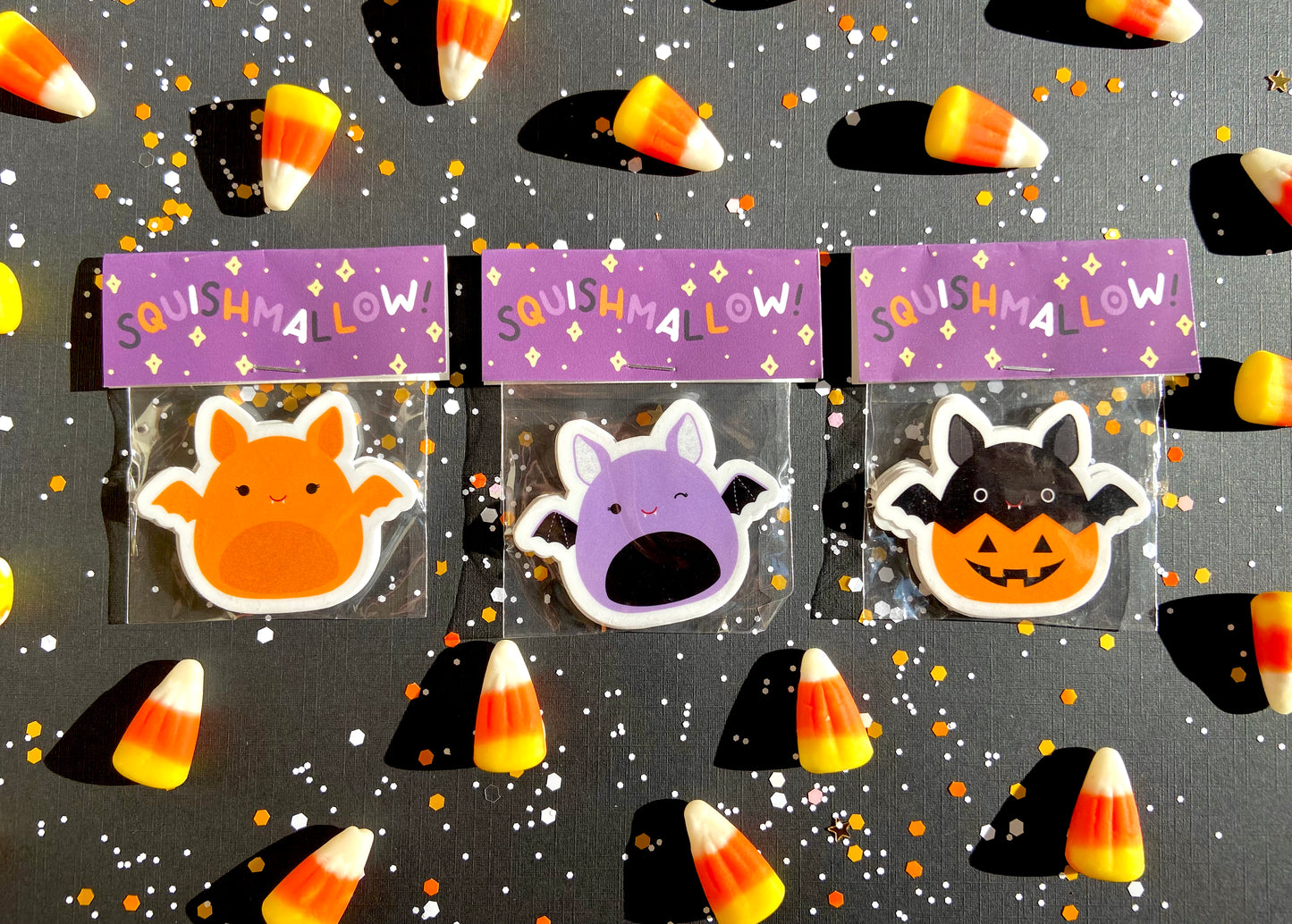 Mini Halloween Bat Squishmallow Stickers