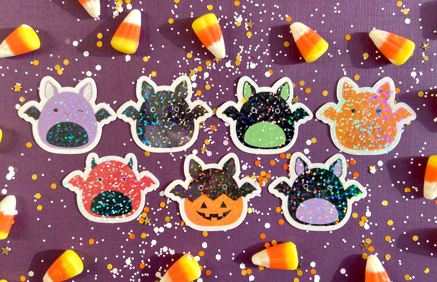 Mini Halloween Bat Squishmallow Stickers