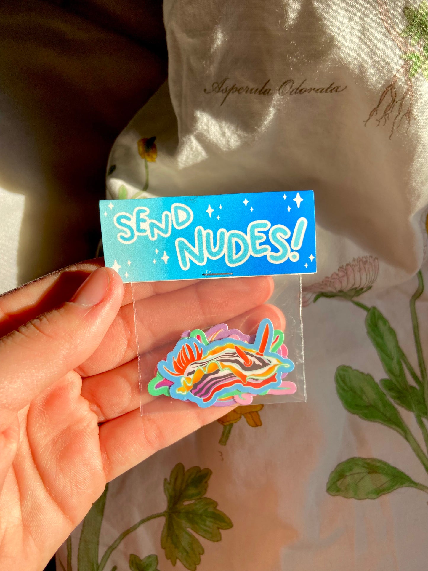 Mini Nudibranch Sea Slug Sparkle Sticker