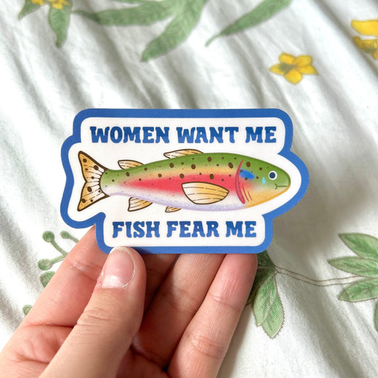 Women Want Me Fish Fear Me Sticker