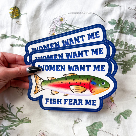 Women Want Me Fish Fear Me Bumper Sticker