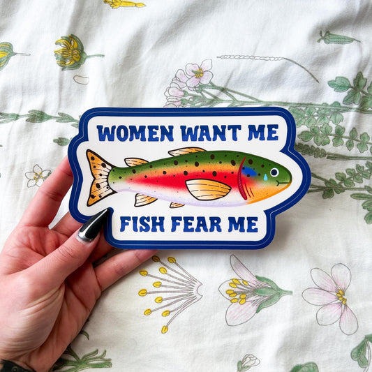 Women Want Me Fish Fear Me Bumper Sticker