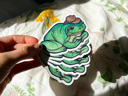 Cowboy Frog Sticker