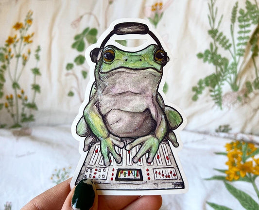 DJ Music Frog Sticker