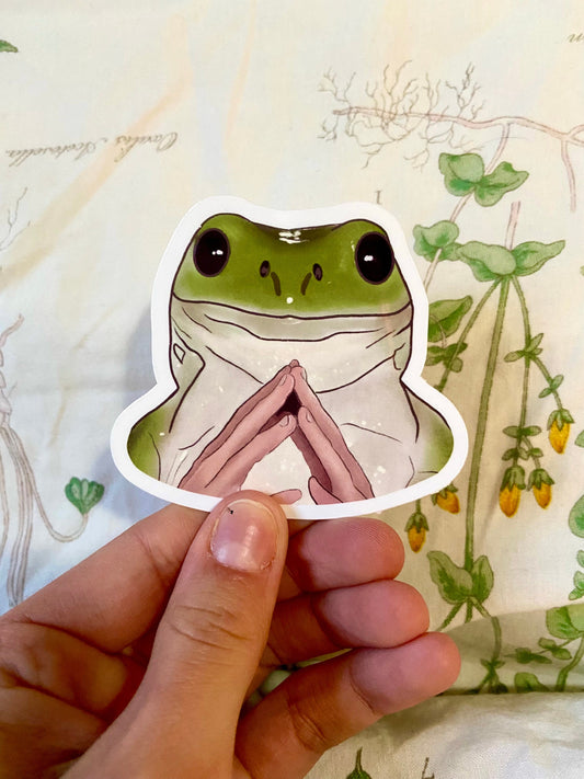 Funny Hands Frog Sticker