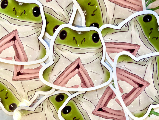 Funny Hands Frog Sticker